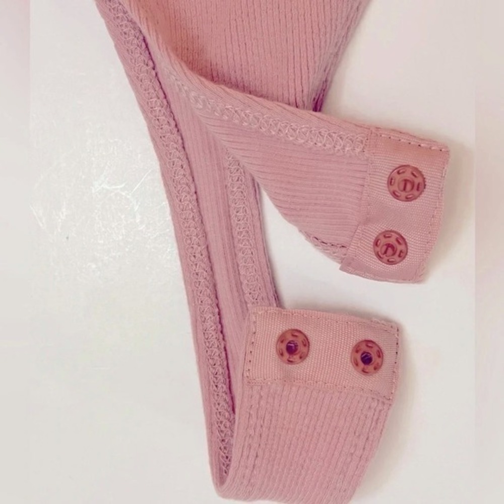Elodie Womens Ribbed Square Neck Tank Thong Bodysuit Mauve Pink Medium New - Picture 10 of 10